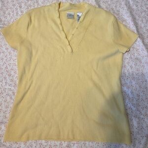 Butter Yellow Emma James top with beaded detail size large